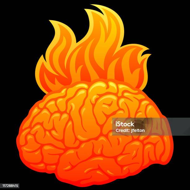 Fire Numbers Brain Fire Brain Stock Illustration - Download Image Now - Anger, Burning ...