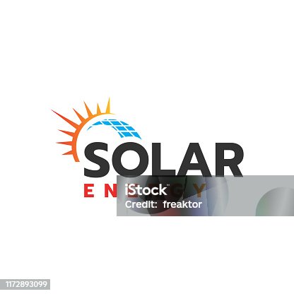 istock Sun Energy Solar panels logo vector design for green energy and nature electricity symbol icon 1172893099