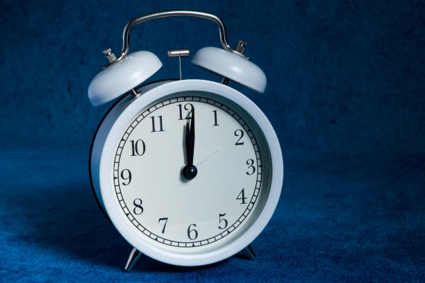 istock white vintage alarm clock marking 12:00 1172894096