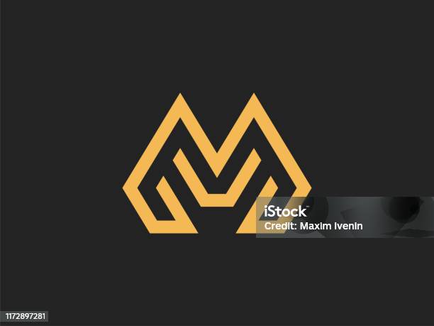 M Sign Horizontal Vector Template Letter M Sign In A Linear Style Stock Illustration ...
