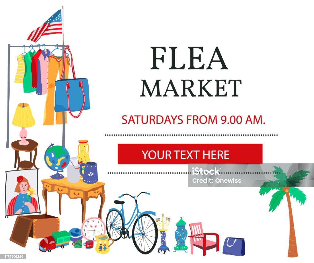Doodle flea market poster - Royalty-free Feira da Ladra - Mercado arte vetorial