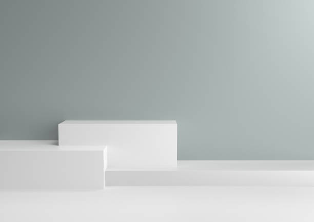 istock Podium in abstract cool mint relaxing color schemes, 3d render. 1172902662