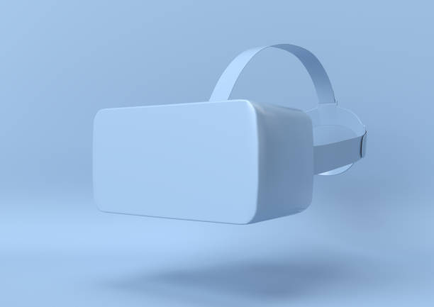 istock Creative minimal summer idea. Concept blue virtual reality with pastel background. 3d render. 1172902711