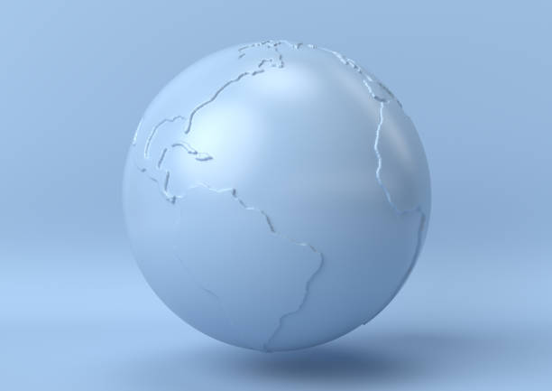 istock Creative minimal summer idea. Concept blue earth with pastel background. 3d render. 1172902756