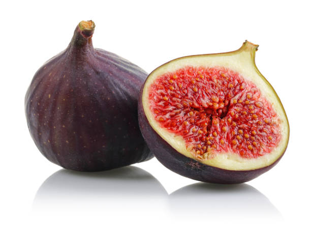 istock Fresh purple fig fruits isolated on white 1172903856