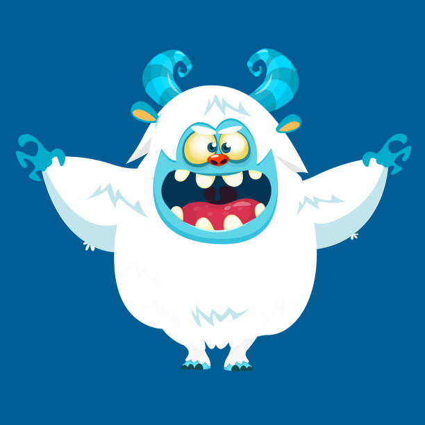 ilustrações de stock, clip art, desenhos animados e ícones de cute cartoon monster yeti. vector bigfoot character - yeti