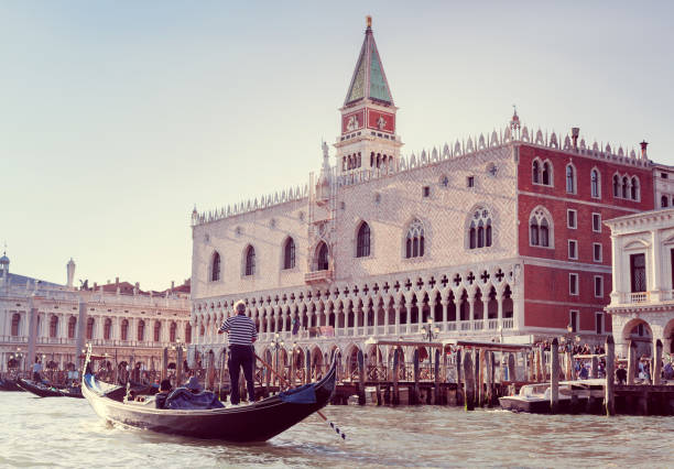 istock The gondola on a St. Mark's Square background in Venice 1172907047