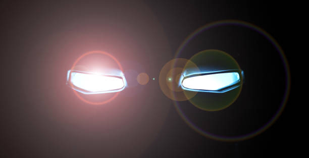 istock Abstract a robot Glowing eyes in in the dark 1172910471
