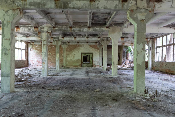 istock Large industrial room. Large old abandoned room. 1172910865