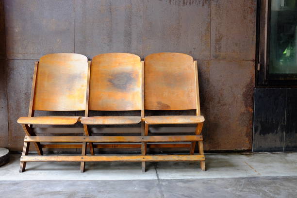 istock Set three wooden chairs at balcony. 1172911841