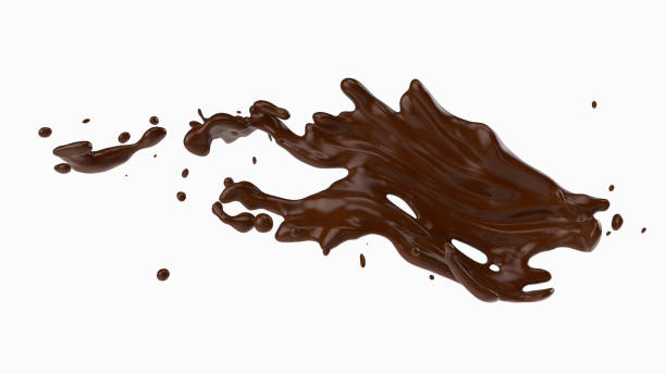 istock A splash of chocolate. 3d rendering, 3d illustration. 1172912384