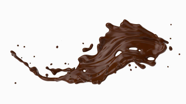 istock A splash of chocolate. 3d rendering, 3d illustration. 1172912428
