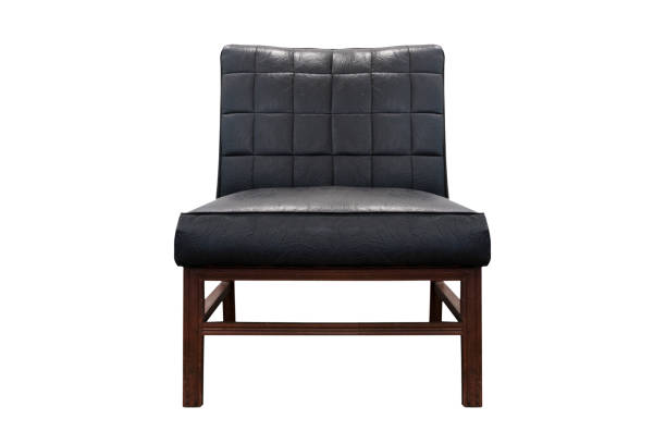 White leather sofa and black background
