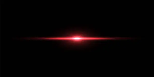 Vector illustration of Red light beam on black background