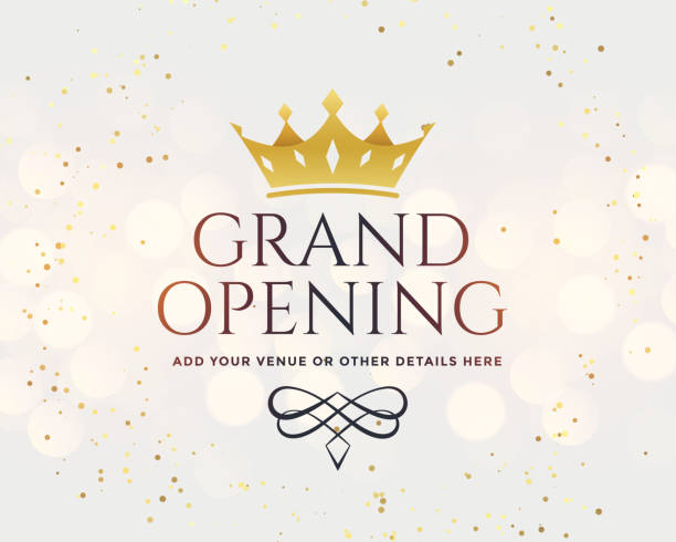 istock white grand opening banner with golden crown 1172914523
