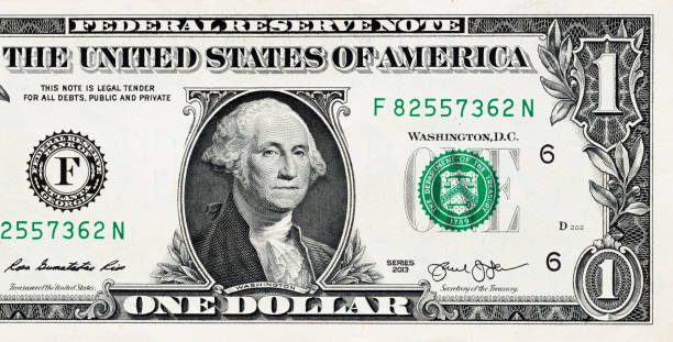 istock Closeup of front side of 1 dollar bill 1172915695
