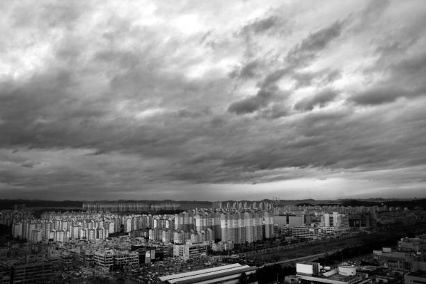 Dark cloud in Ansan-si, South Korea.