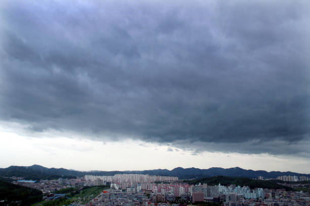 Dark cloud in Ansan-si, South Korea.