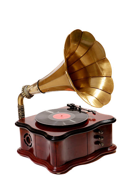 Retro gramophone stock photo