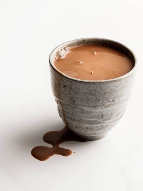 Brown mug of hot coffee on the table 3
