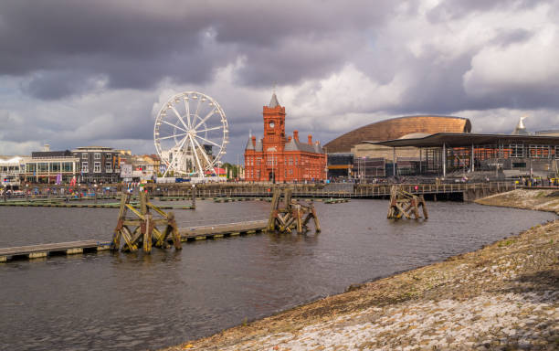 The port with its historic part in the city of Cardiff, Wales. A representative and entertaining place on Cardiff's waterfront. wallis and futuna islands stock pictures, royalty-free photos & images