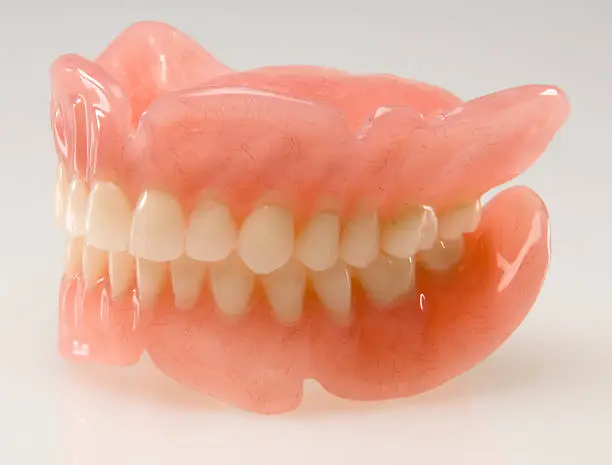 Dental Plate on white background.