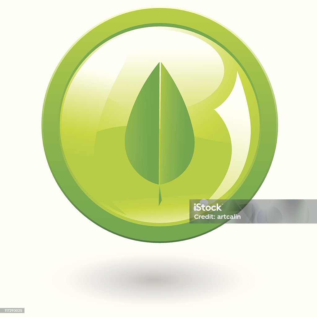 Bouton vert eco - clipart vectoriel de Abstrait libre de droits