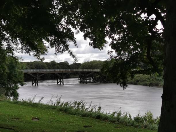 istock Old tram bridge and the River Ribble 1172933506