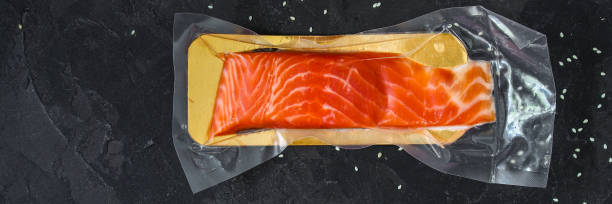 istock salmon fish, slightly salted trout, menu concept. food background. copy space 1172934602