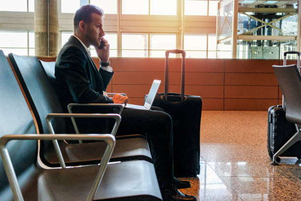 istock Businessman at an airport. 1172942474