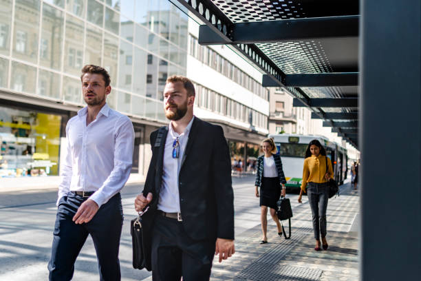 istock Business people talking on the street 1172945136