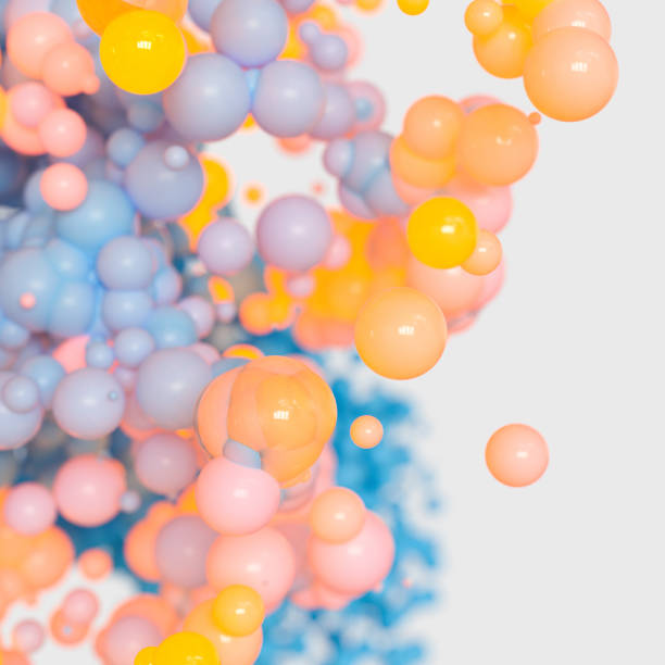 istock Glowing and flying spheres with white background, 3d rendering. 1172949286