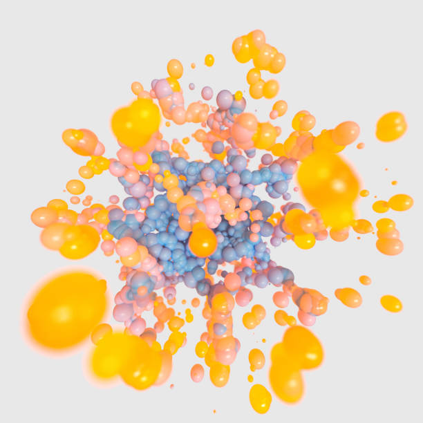 istock Glowing and flying spheres with white background, 3d rendering. 1172949343