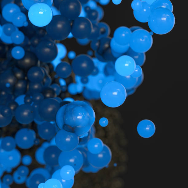istock Glowing and flying spheres with white background, 3d rendering. 1172949347