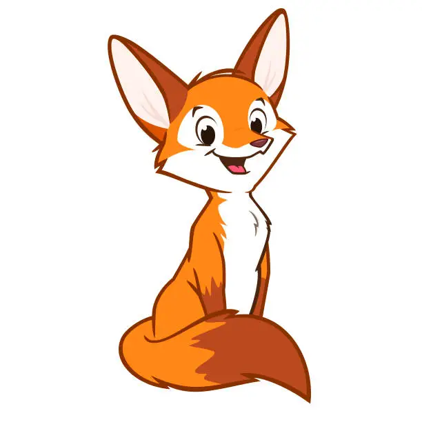 Vector illustration of Cute Cartoon Fox