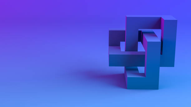 3D Abstract Sculptural Geometric Shapes Background