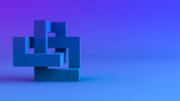 3D Abstract Sculptural Geometric Shapes Background