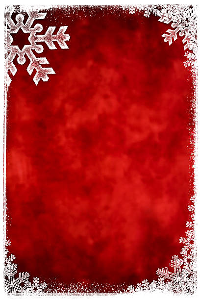 istock Mottled red background with white Christmas snowflake border 117295914