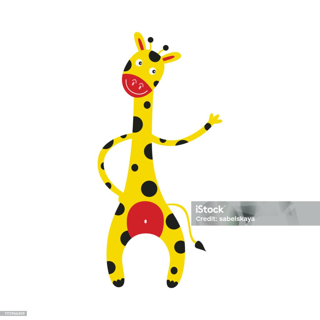 Nhân Vật Hoạt Hình Hươu Cao Cổ Đứng Mỉm Cười Và Chỉ Tay Vào Một ...