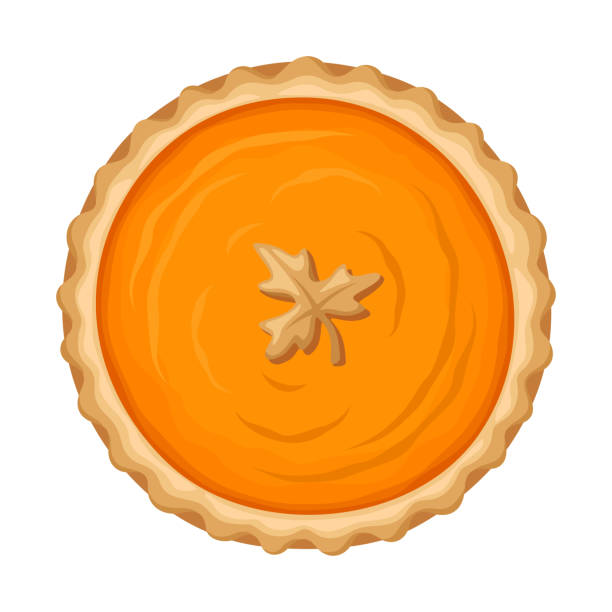 ilustrações de stock, clip art, desenhos animados e ícones de pumpkin pie. vector illustration. - pie baked food pumpkin pie