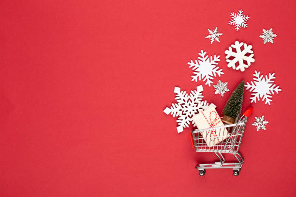 istock Christmas holiday present box on red background. 1172970834