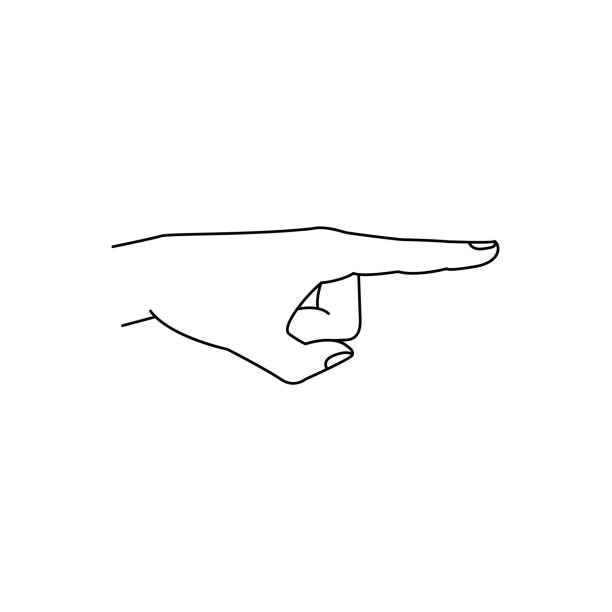 вектор мультфильм человек руку указательный палец указывая - retro revival telephone human hand toned image stock illustrations
