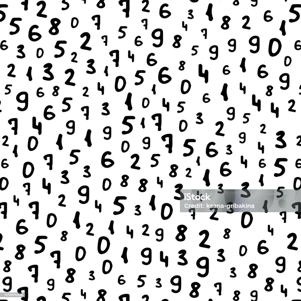 Patterns Backgrounds Number Rectangle Math Background Vector Seamless Pattern With Ink Drawn Numbers Stock ...