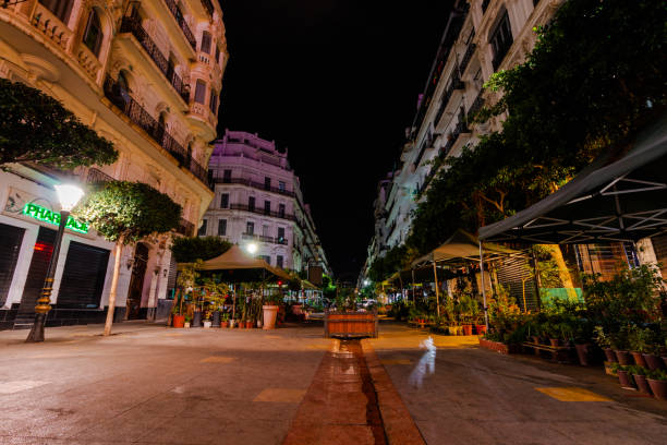 istock Larbi Ben M'hidi Street in algiers at night 1172976720