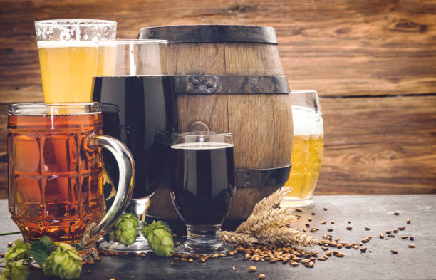 Glass of natural beer
