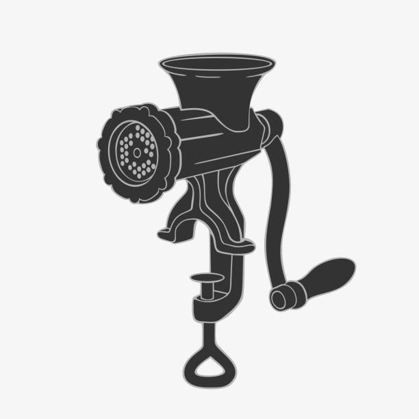 instrukcja retro meat grinder symbol ilustracja wektor - grind stock illustrations