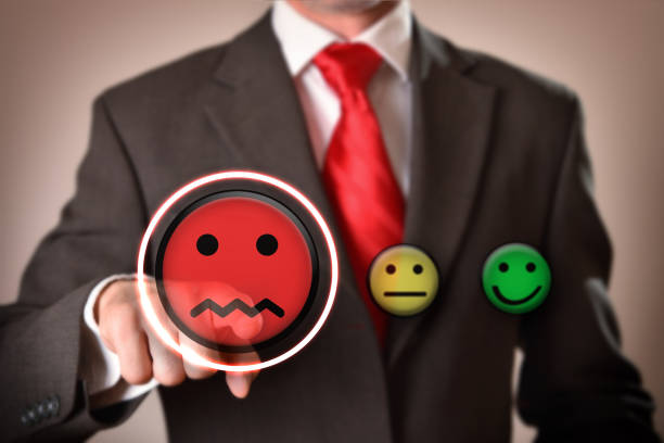 istock Failure concept with businessman pointing out sad emoticon 1172984397