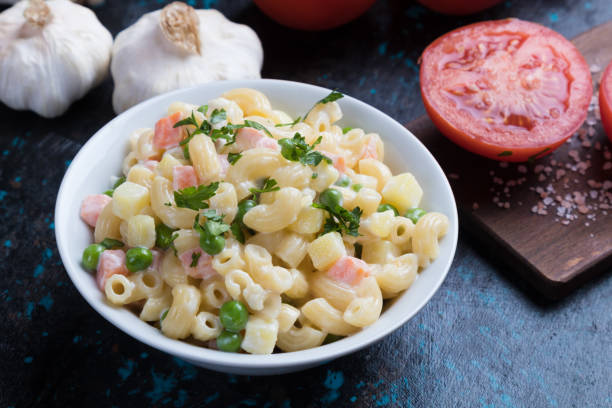 istock Homemade macaroni salad with vegetables 1172987159