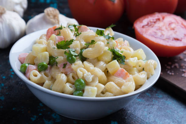 istock Homemade macaroni salad with vegetables 1172987176