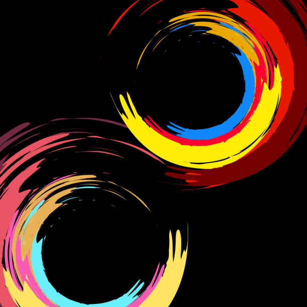 istock Brush stroke colorful circles on white background for your design 1172992082